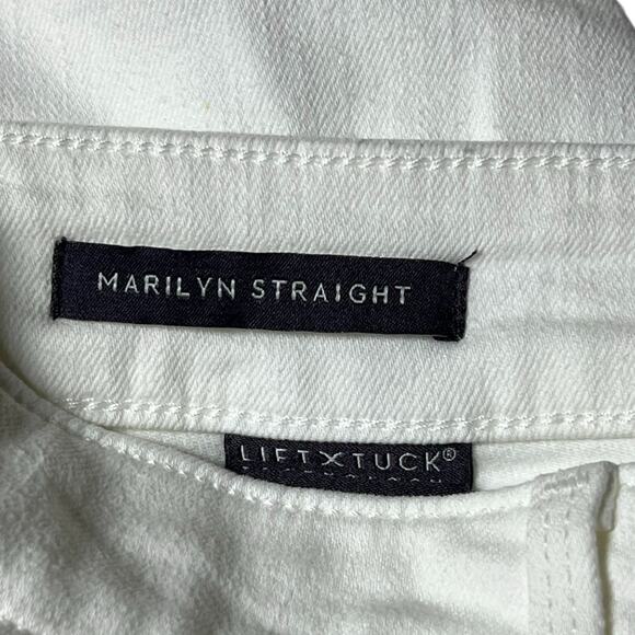 NWT NYDJ Marilyn Straight Optic White Sz 8 Feminine 90’s Hippie Stretch LiftTuck - Picture 4 of 10